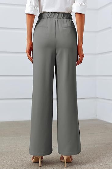 Women's High-Waisted Split Wide-Leg Pants – Elegant Business Trousers