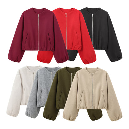 Women's Zip Up Bomber Jacket Casual Streetwear