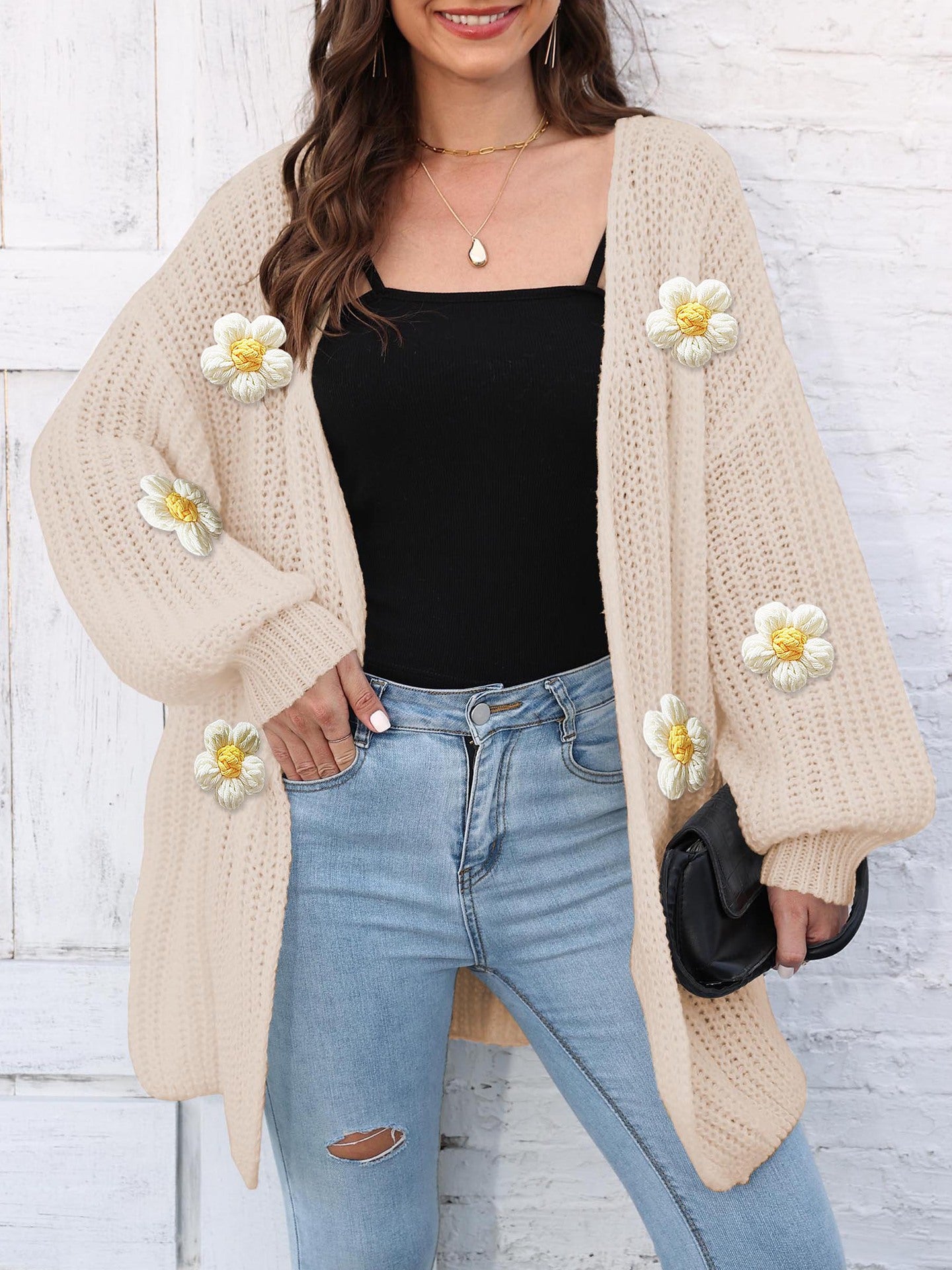 Women's Thick Knitting Sweater Cardigan Casual Sweater