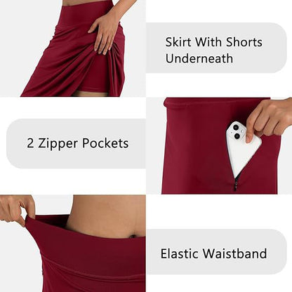 Women's High-Waisted A-Line Skirt with Pockets – Casual Sports Skirt