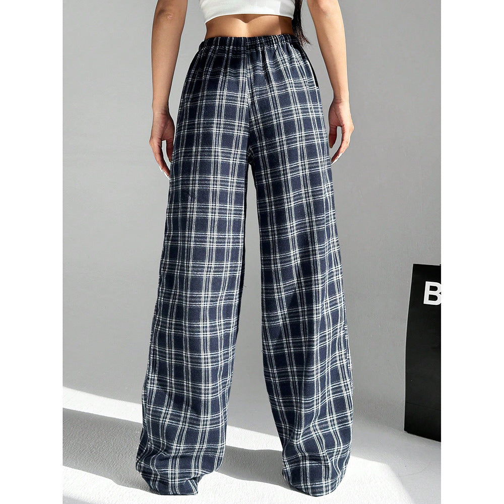 Leopard Print Wide Leg Pants High Waist Pocket Casual