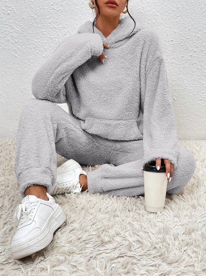 Women's Sherpa Hoodie Jogger Lounge Set