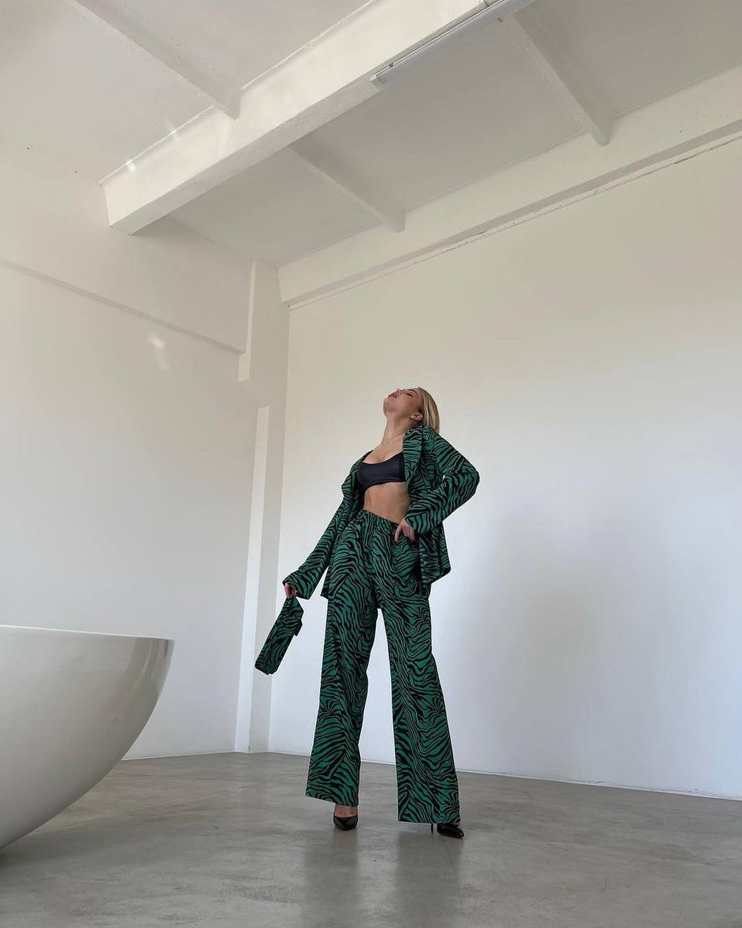 Women's Belted Wrap Top and Pants Two Piece Set