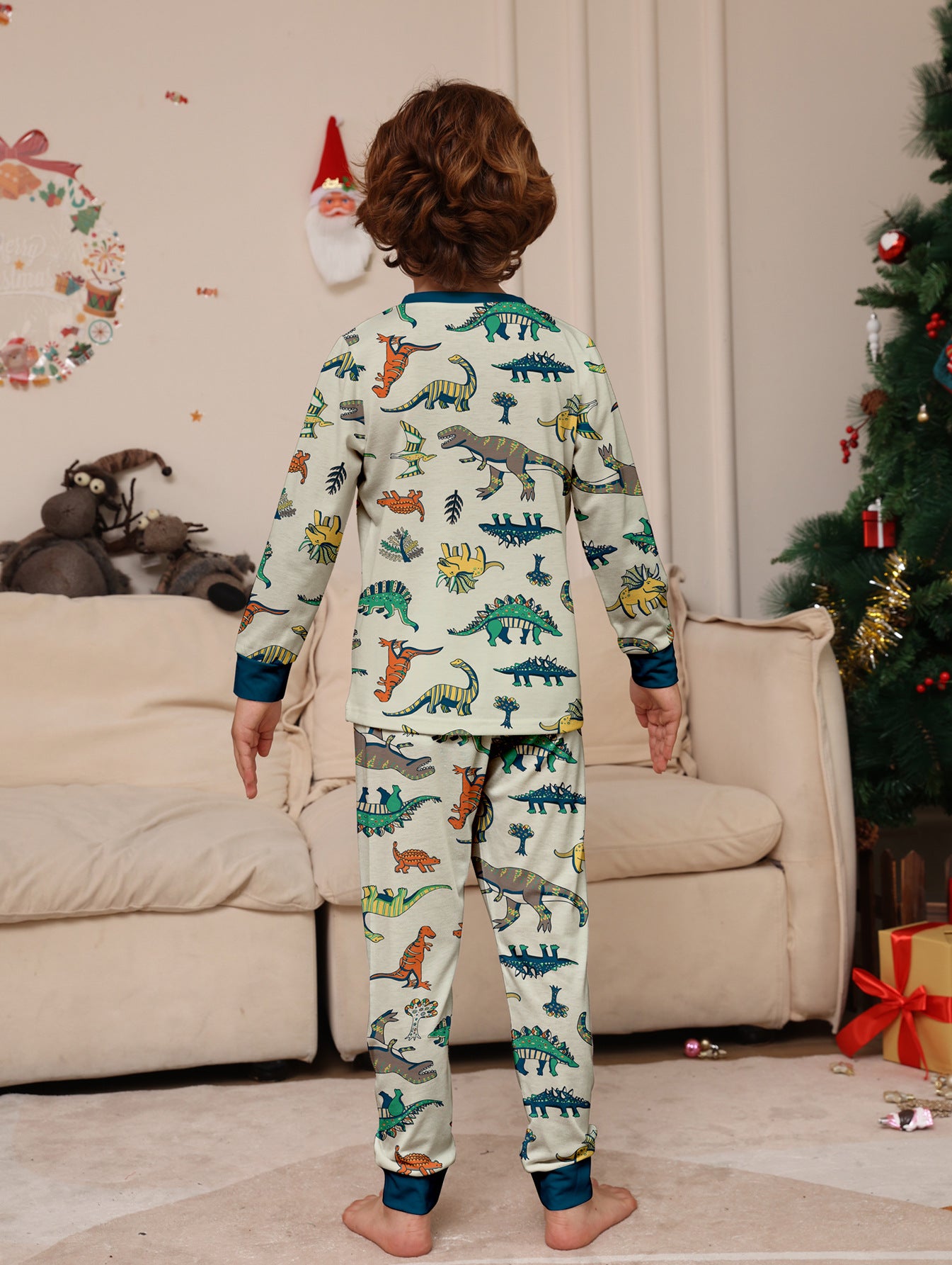 Animal Dinosaur Parent-Child Printed Christmas Pajama Set