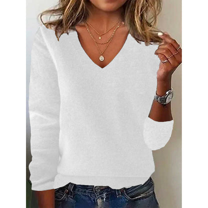 Women's Oversized V-Neck Pullover Sweater