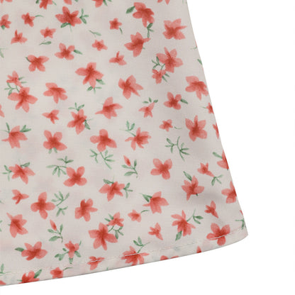 Floral Puff Sleeve V-Neck Backless Mini Summer Dress
