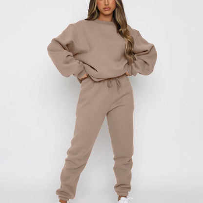 Fleece Sweatshirt and Jogger Pants Two Piece Set