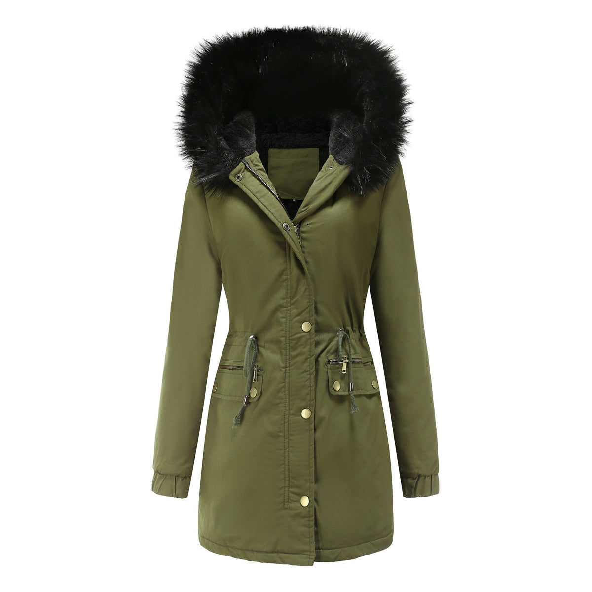 Women's Winter Parka Faux Fur Hooded Warm Long Coat