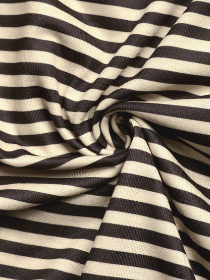 Striped One Shoulder Choker Neck Tee Casual Summer Top