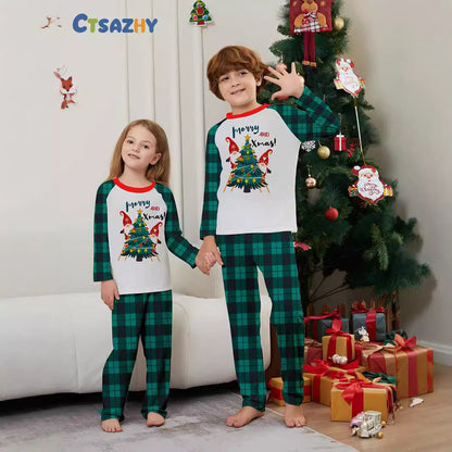 Santa Alphabet Parent-Child Printed Christmas Pajamas