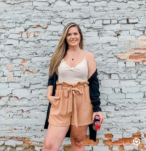 Women's High-Waisted Tie Waist Shorts – Casual Loose Summer Shorts