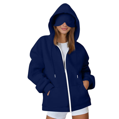 Oversized Zip Up Hoodie Women with Pockets