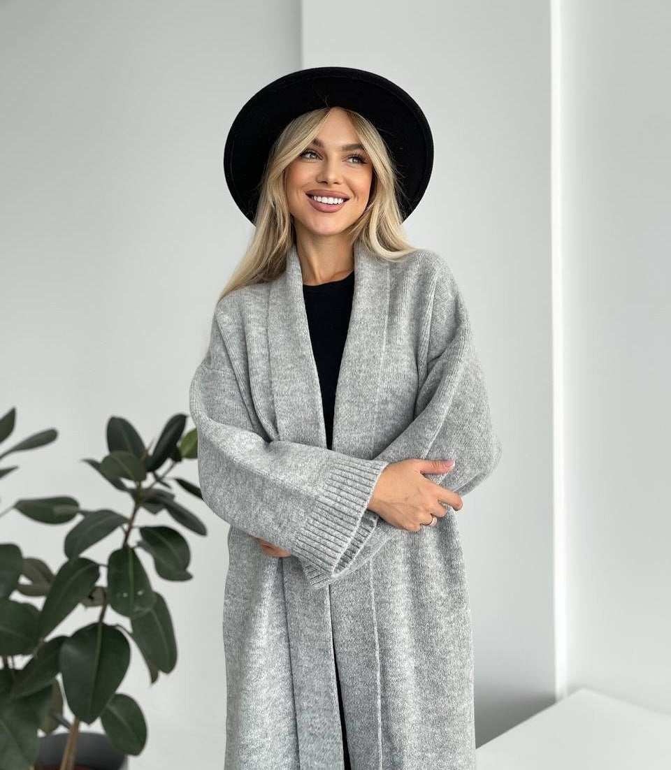 Women's Long Cardigan Open Front Oversized Sweater Coat