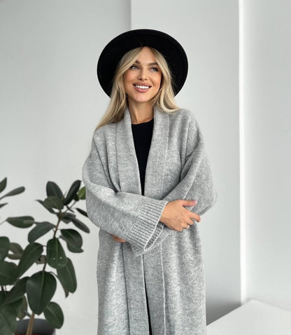 Women's Long Cardigan Open Front Oversized Sweater Coat