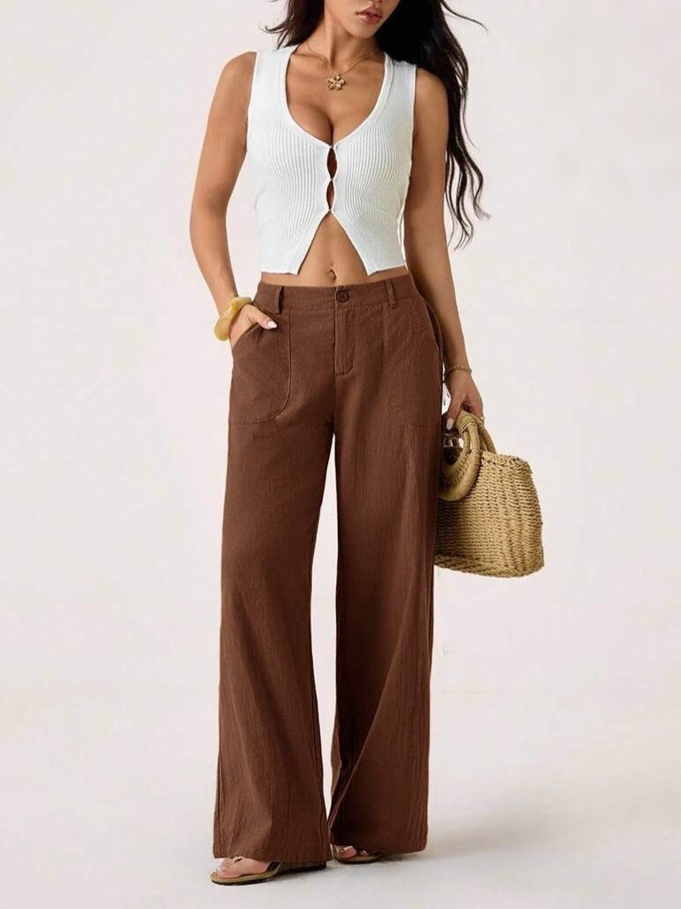 Women's Wide Leg Pants Casual Loose Fit with Pockets