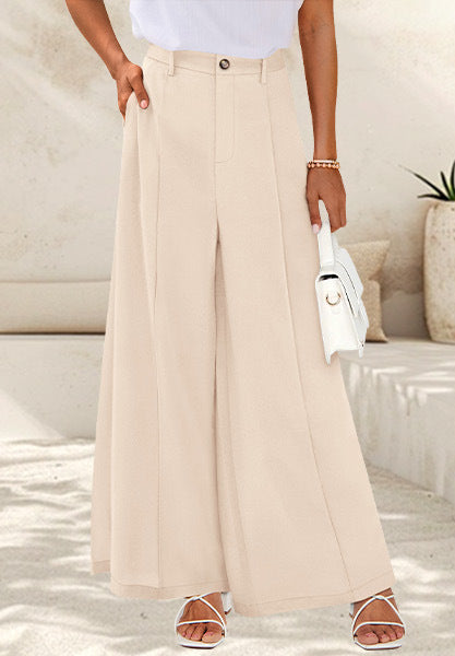 Women's High-Waisted Wide-Leg Palazzo Pants – Elegant Business Trousers