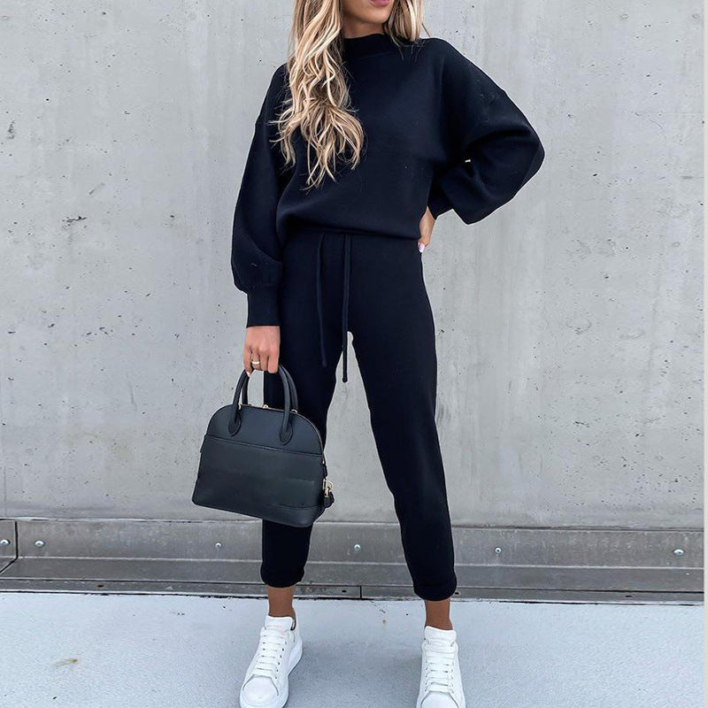 Women's Mock Neck Sweatshirt Jogger Lounge Set
