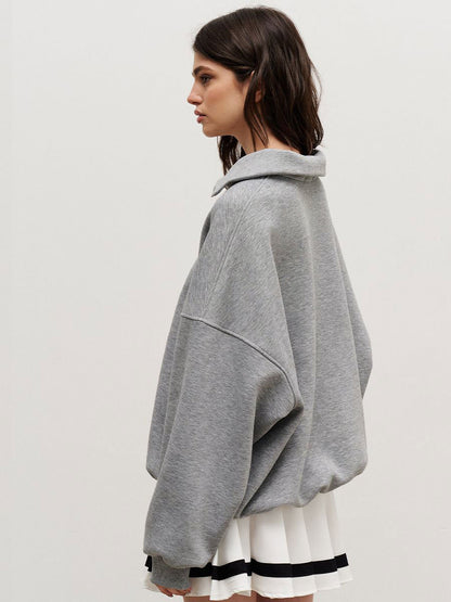 Oversized Quarter Zip Sweatshirt Women Casual Loose Fit