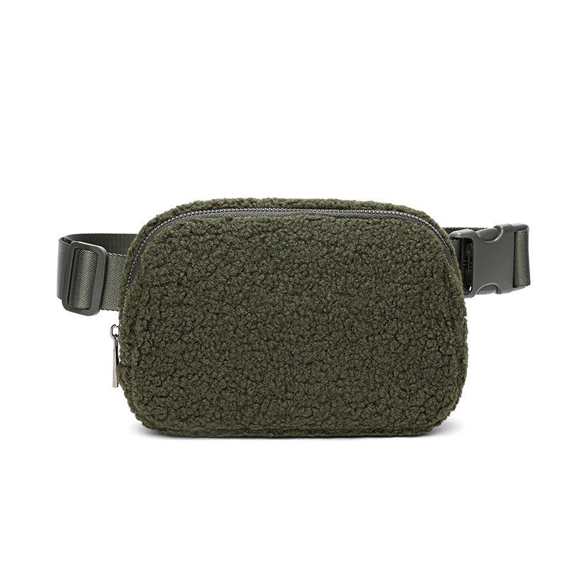 Lamb's Wool Waist Chest Sport Crossbody Bag