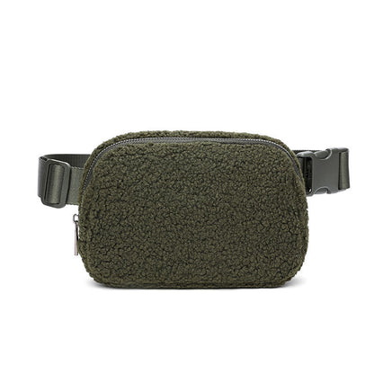 Lamb's Wool Waist Chest Sport Crossbody Bag