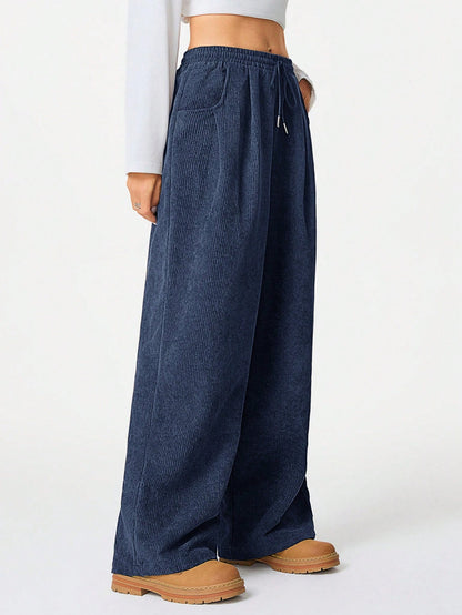 Women's High Waist Wide Leg Drawstring Casual Lounge Pants