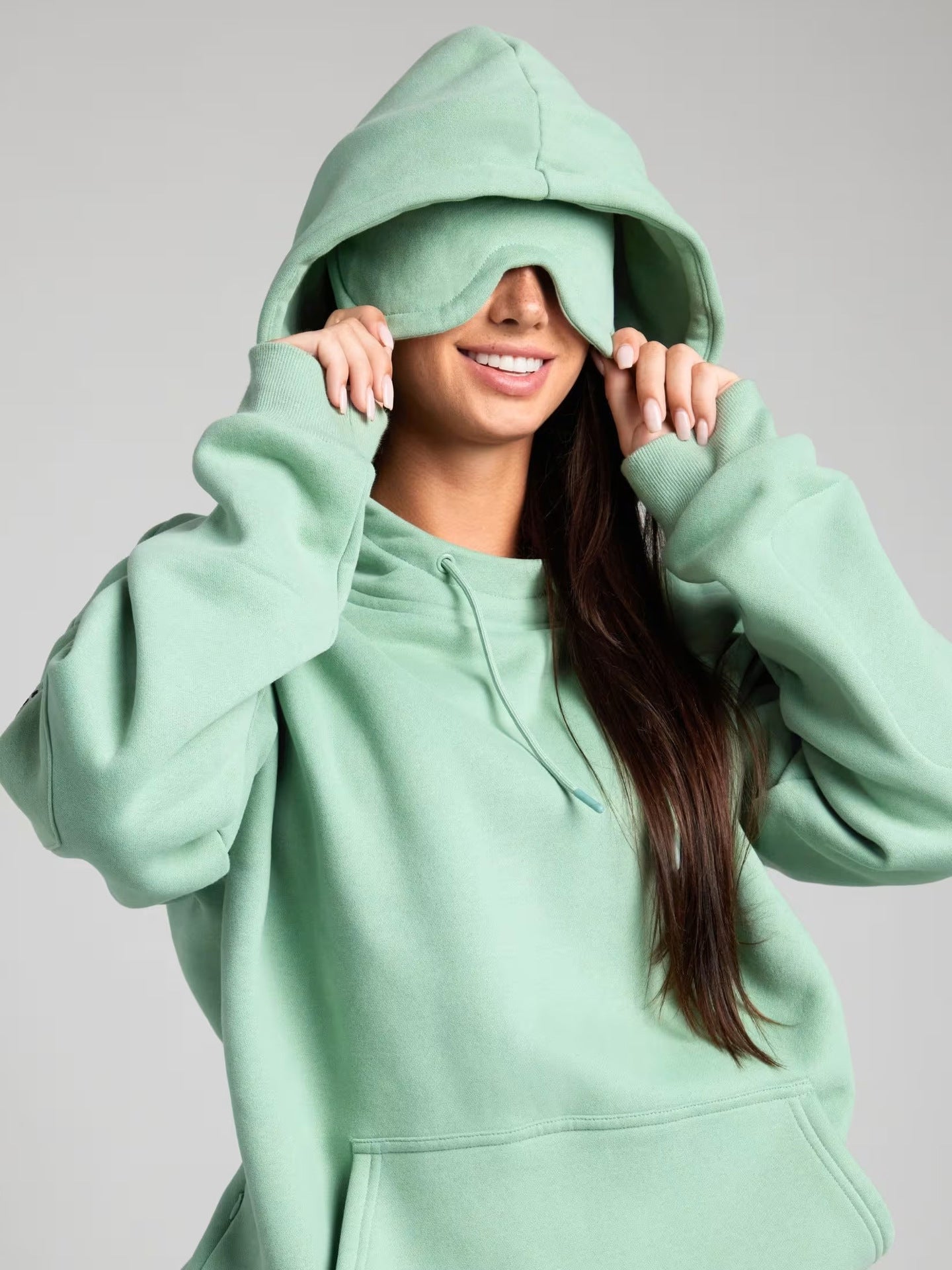 Women's Eye Mask Hoodie Sweatpants Two Piece Lounge Set