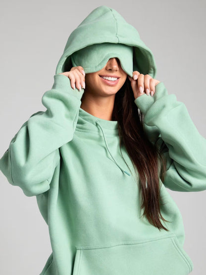 Women's Eye Mask Hoodie Sweatpants Two Piece Lounge Set