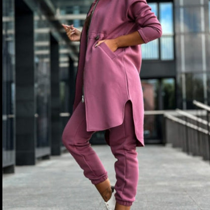Women's 2-Piece Fleece Hoodie Jacket Joggers Set