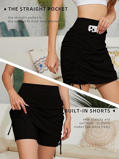 Women's High-Waist Drawstring Yoga Skirt – Summer Beach Sports Skirt