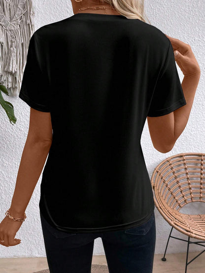 Women's Crew Neck Short Sleeve Top – Casual Summer T-Shirt