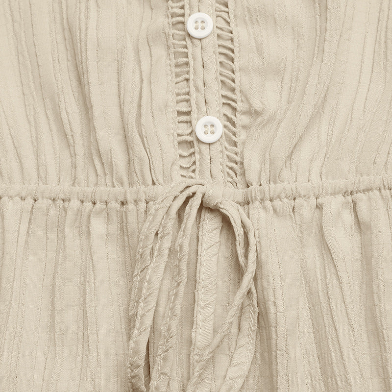 Sleeveless Wide Leg Jumpsuit Textured Summer Outfit
