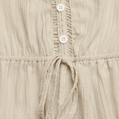 Sleeveless Wide Leg Jumpsuit Textured Summer Outfit