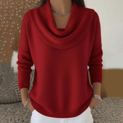 Women's Oversized Cowl Neck Knit Pullover Sweater