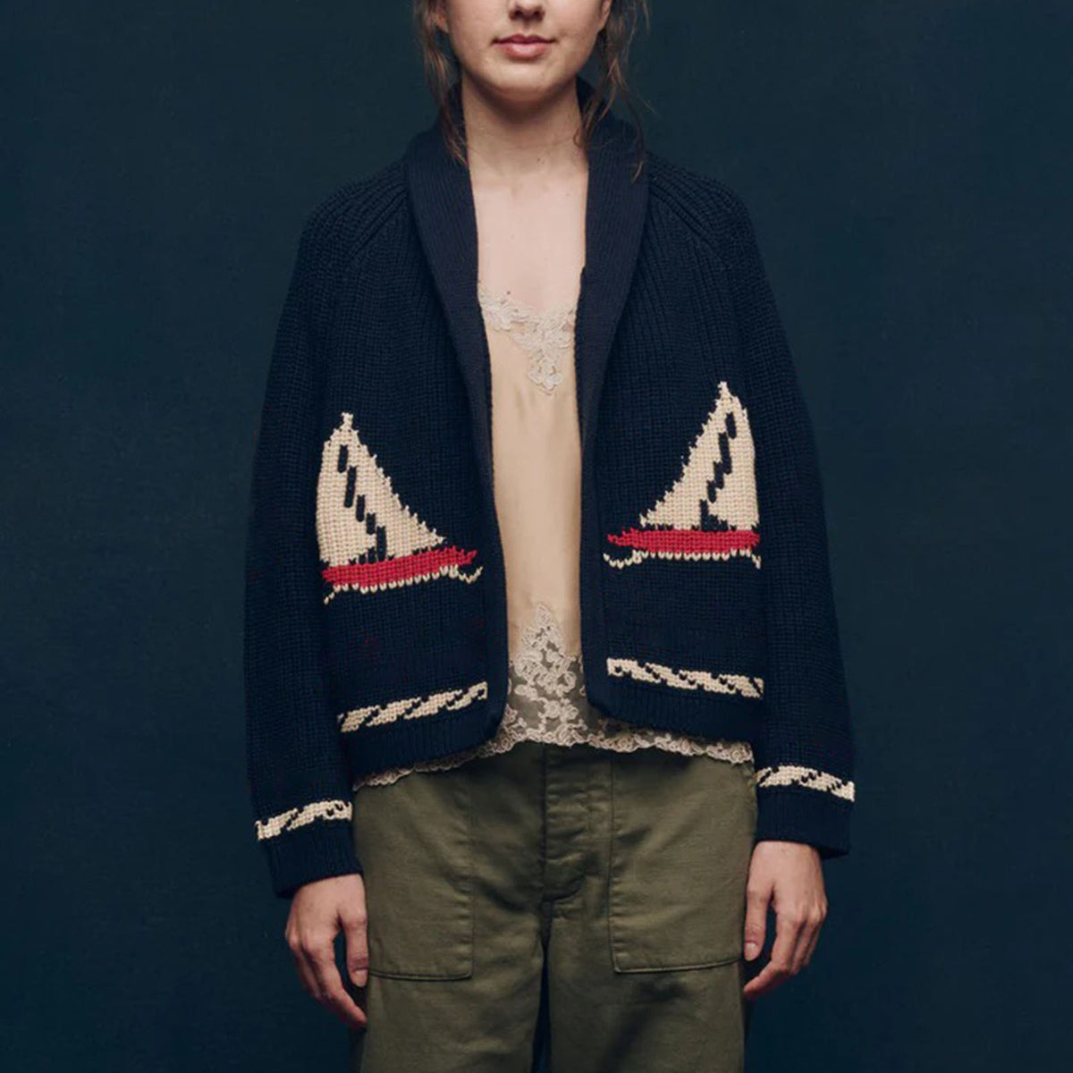 Women's Chunky Animal Open Front Knit Cardigan