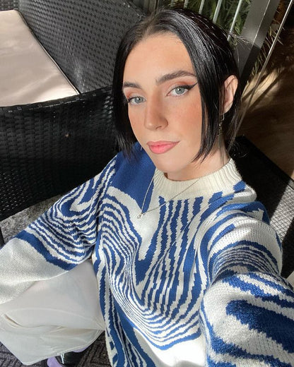 Women's Oversized Geometric Streetwear Sweater
