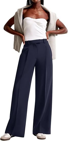 Women's High-Waisted Wide-Leg Pants – Elegant Business Trousers