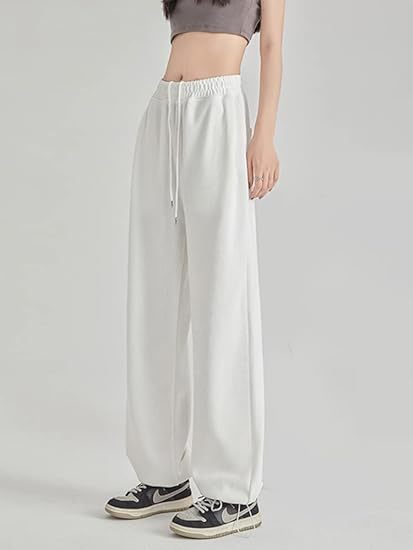 High Waist Drawstring Wide Leg Lounge Pants