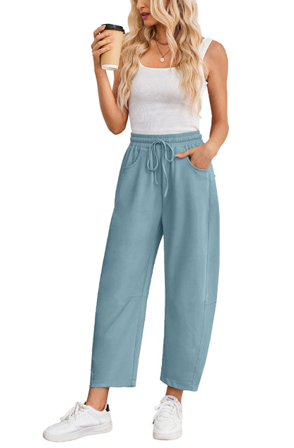 Drawstring Pocket Cropped Jogger Pants Casual Street Style