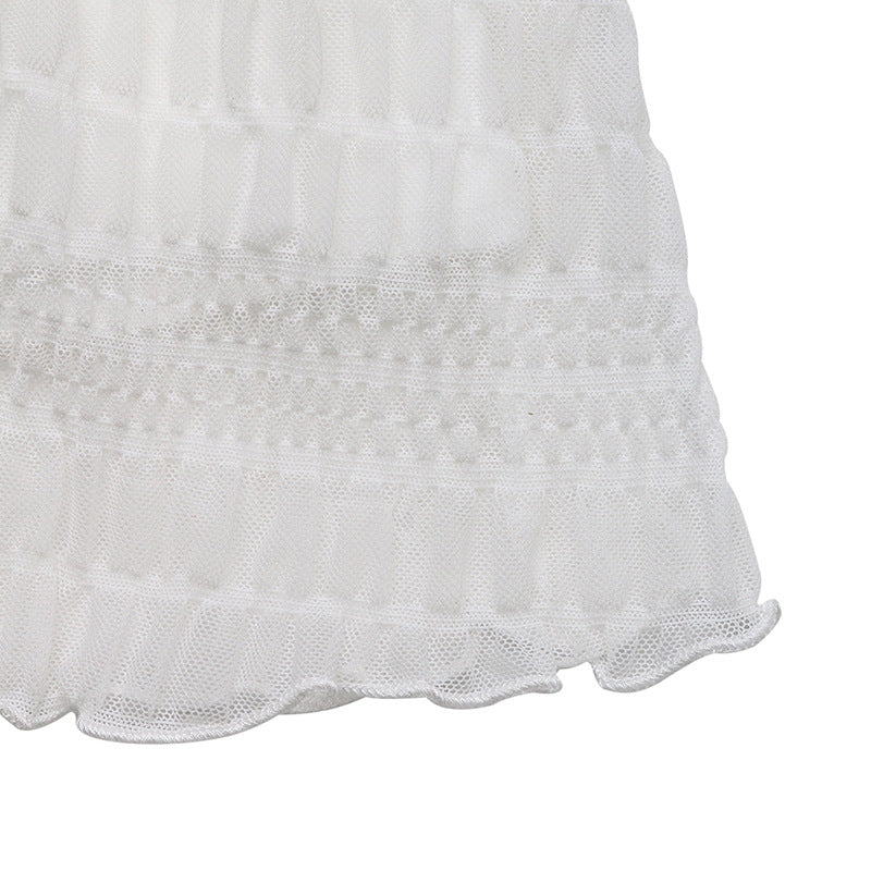 White Smocked V Neck Mini Dress Sleeveless Summer Style
