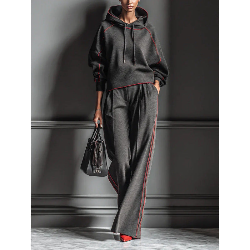Color Block Oversized Hoodie Pants Matching Set
