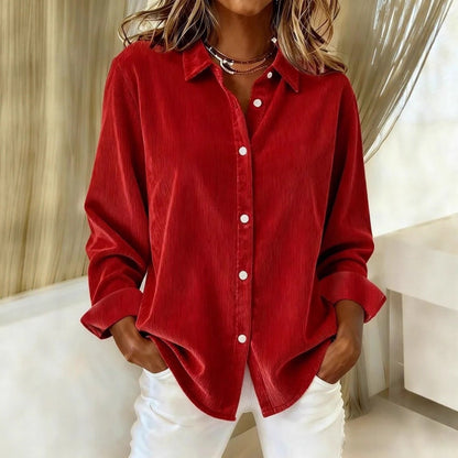 Women's Corduroy Long Sleeve Button Down Shirt