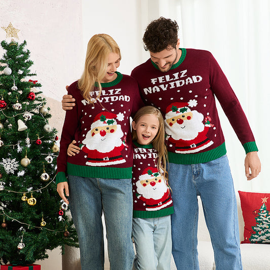 Family Matching Santa Christmas Sweater Holiday Pullover