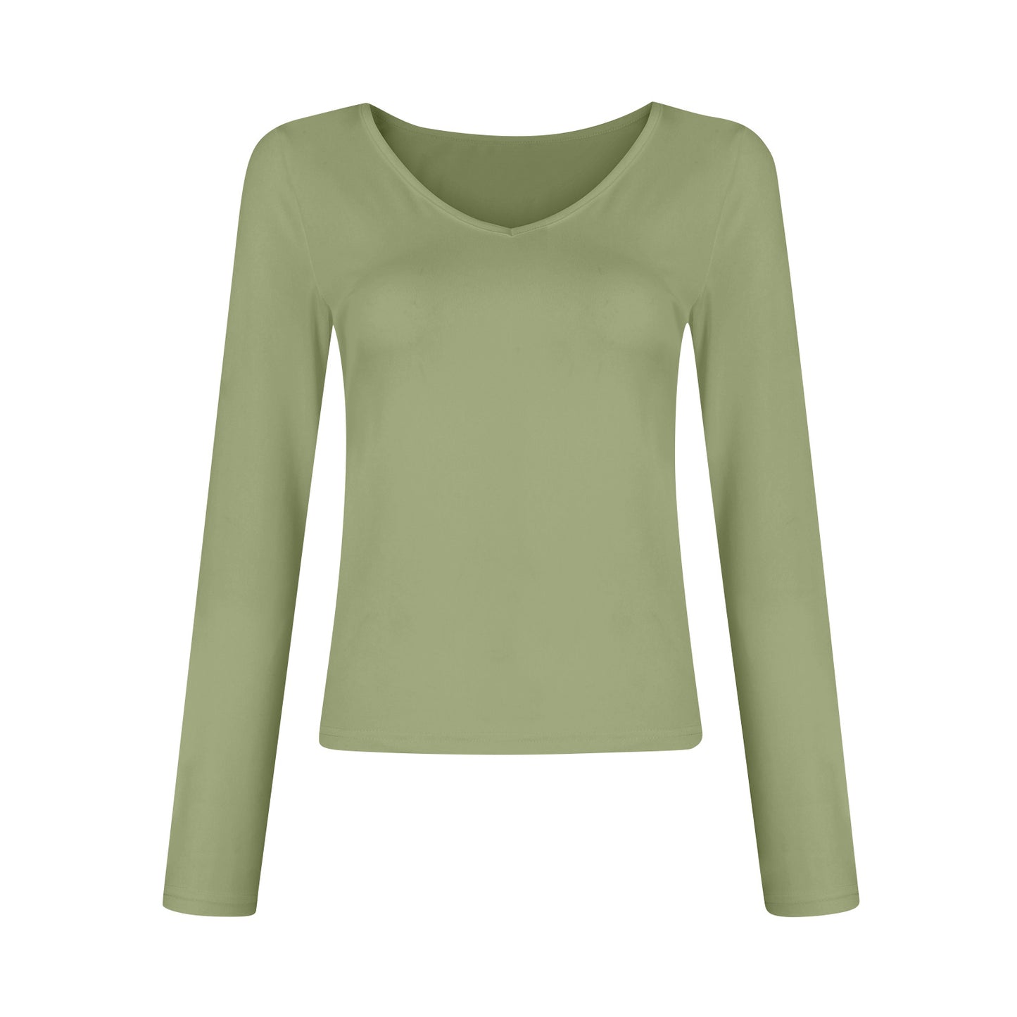 Women's V-Neck Long Sleeve Slim Fit Basic Top
