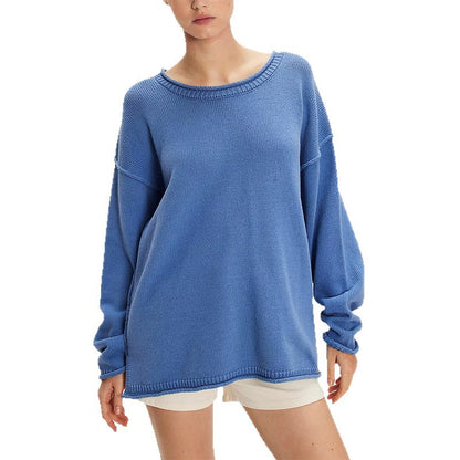 Oversized Cozy Crewneck Knit Sweater – Winter Pullover