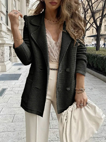 Women's Corduroy Blazer Lapel Button Front