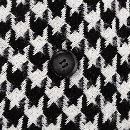Women's Houndstooth Maxi Winter Coat Double Breasted Belted