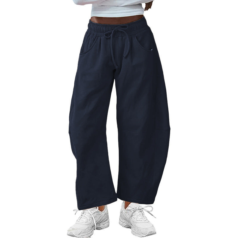 Drawstring Pocket Cropped Jogger Pants Casual Street Style