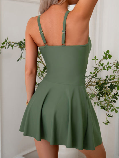2025 New Women's One-Piece Swimsuit Dress - Modest Beachwear