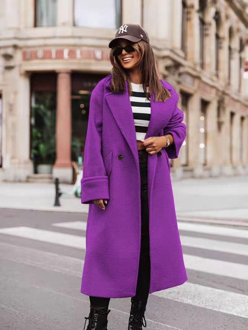 Women's Oversized Double Breasted Long Winter Coat