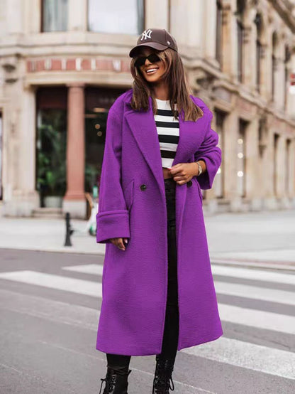 Women's Oversized Double Breasted Long Winter Coat